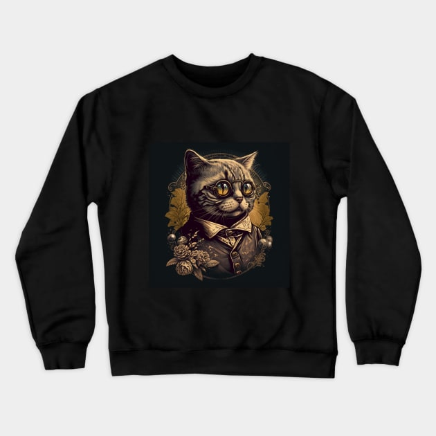 Indoor Cat Crewneck Sweatshirt by Cisne Negro